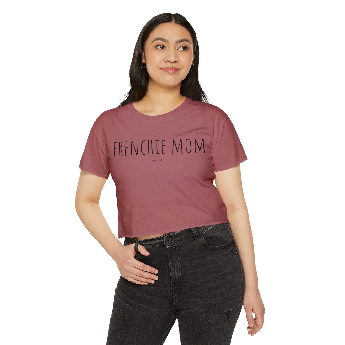 "Frenchie Mom" Women's Festival Crop Top