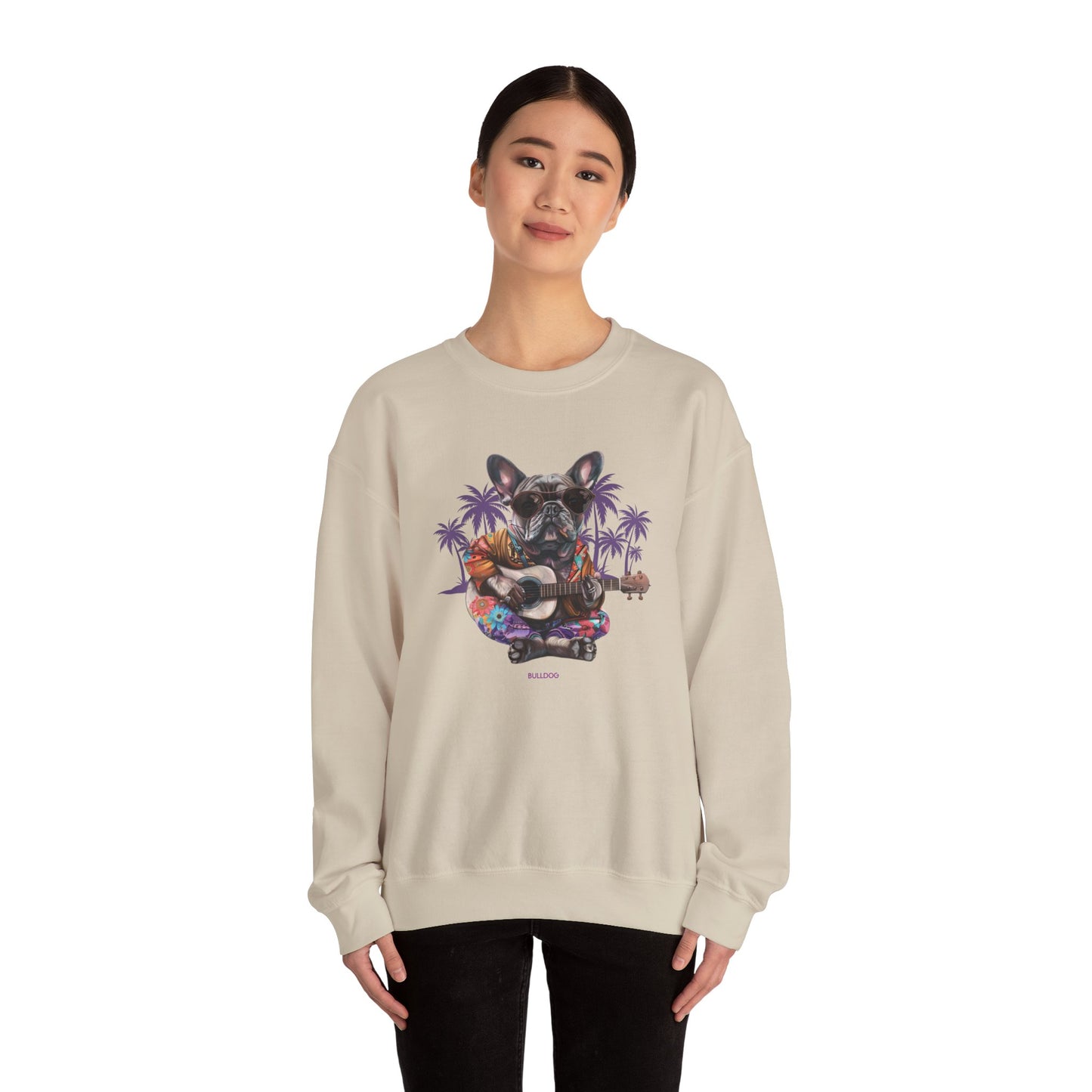 Palm Tree Chillin' French Bulldog Crewneck Sweatshirt